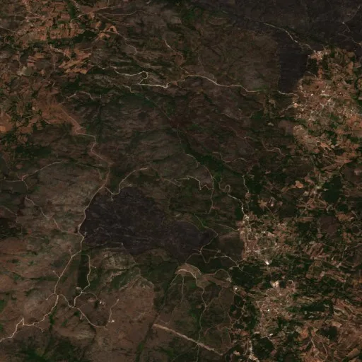 Incendio cerca de Santa Cruz — Sentinel-2 true color