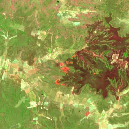 Wildfire near Santa Luz — Sentinel-2 SWIR (fuego)