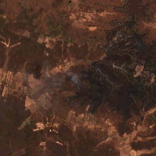 Wildfire near Santa Luz — Sentinel-2 true color