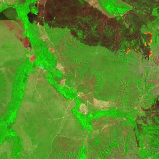 Incendio cerca de Santa Maria (22 ago) — Sentinel-2 SWIR (fuego)