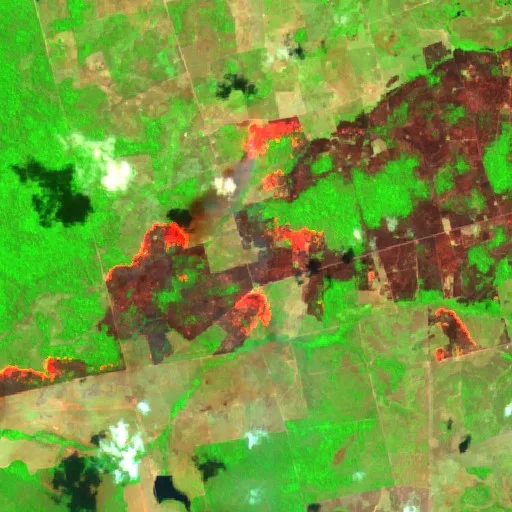 Wildfire near Santa Maria das Barreiras — Sentinel-2 SWIR (fuego)