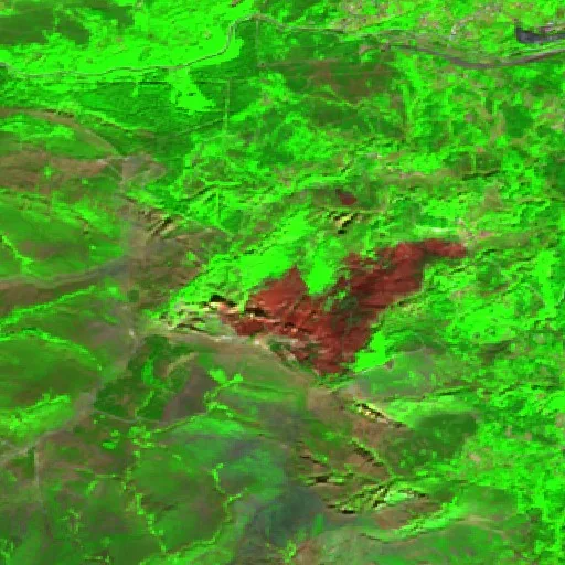 Wildfire near Santa Marta de Penaguião — Sentinel-2 SWIR (fuego)