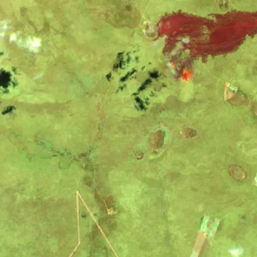Wildfire near Santa Rita de Cássia (Sep 12) — Sentinel-2 SWIR (fuego)