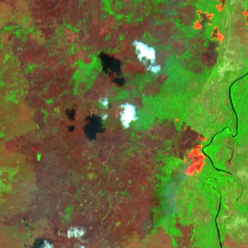 Incendio cerca de Santa Terezinha (21 sep · S) — Sentinel-2 SWIR (fuego)