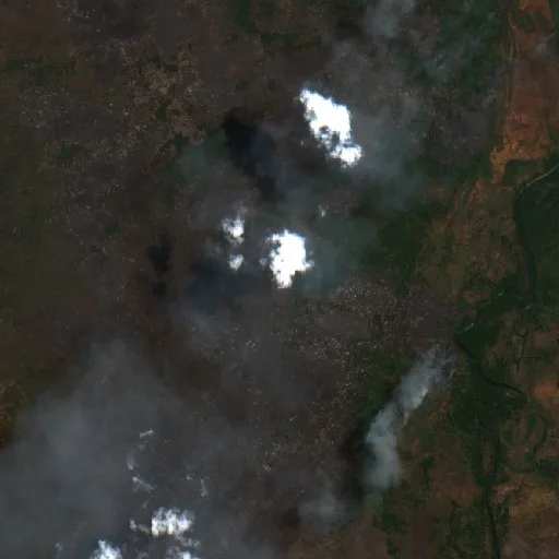 Incendio cerca de Santa Terezinha (21 sep · S) — Sentinel-2 true color
