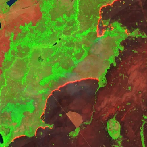 Incendio cerca de Santa Terezinha (28 sep) — Sentinel-2 SWIR (fuego)