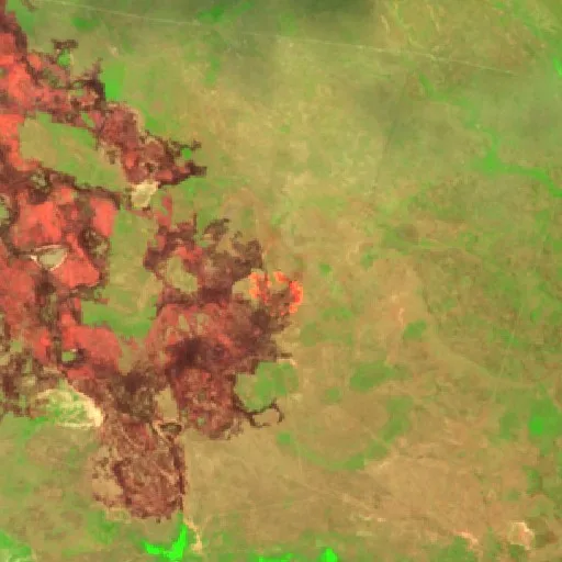 Wildfire near Santander Jiménez (Aug 23) — Sentinel-2 SWIR