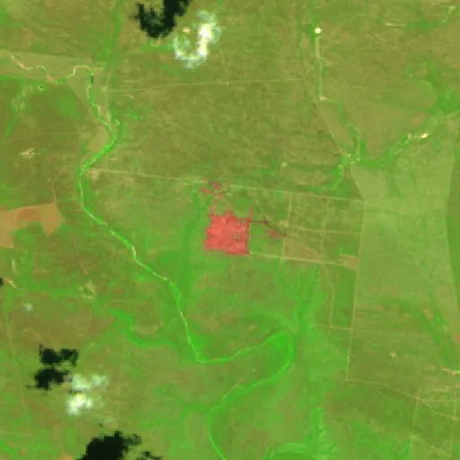 Wildfire near Santander Jiménez (Aug 28) — Sentinel-2 SWIR (fuego)
