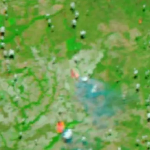 Wildfire near Santo Antônio do Leste (Aug 6) — NASA satellite