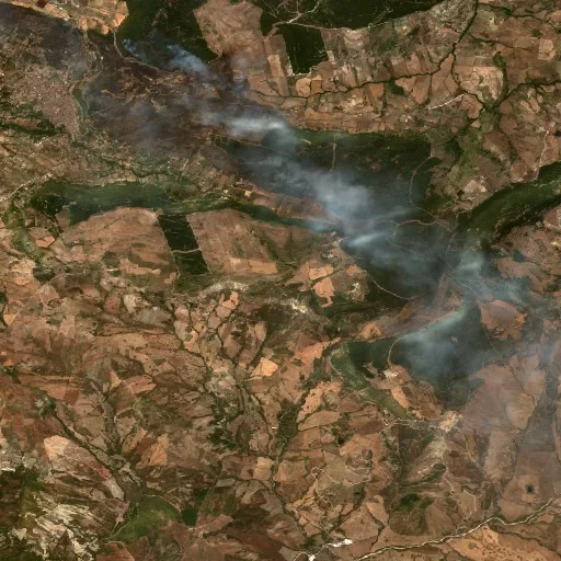 Wildfire near Santo Stefano Quisquina — Sentinel-2 true color