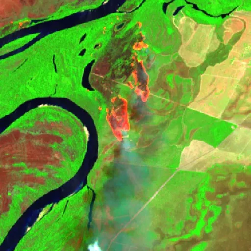 Incendio cerca de São Domingos (21 sep) — Sentinel-2 SWIR (fuego)
