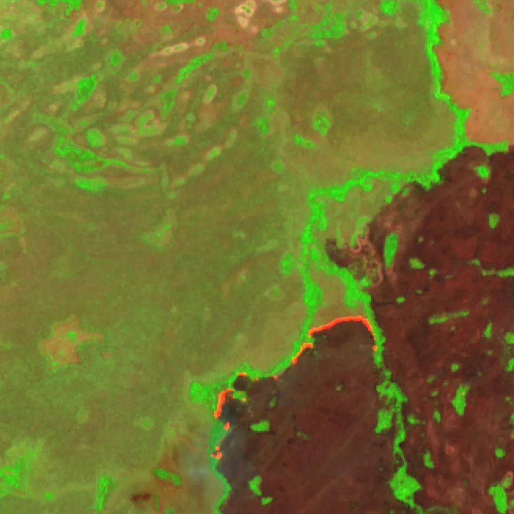 Wildfire near São Félix do Araguaia (Sep 27 · SW) — Sentinel-2 SWIR