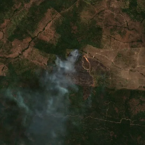 Wildfire near São Félix do Xingu (Aug 27 · NE) — Sentinel-2 true color