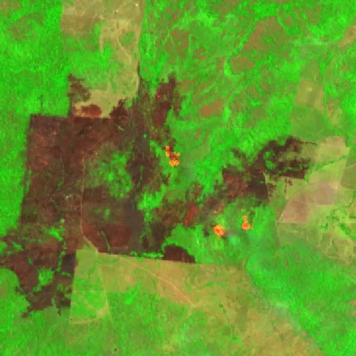 Incendio cerca de São Félix do Xingu (13 sep) — Sentinel-2 SWIR (fuego)