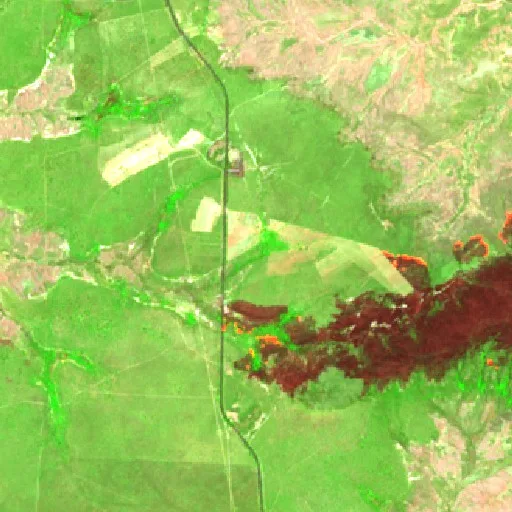Incendio cerca de São Gonçalo do Gurguéia — Sentinel-2 SWIR (fuego)