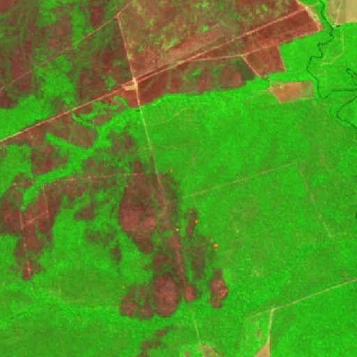 Incendio cerca de São José do Rio Claro (30 ago) — Sentinel-2 SWIR