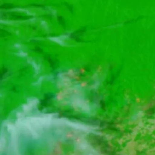 Wildfire near São Pedro (Oct 16 · E #2) — NASA satellite