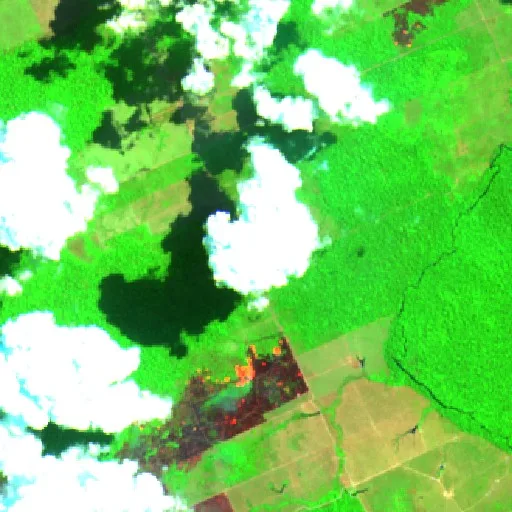 Incendio cerca de São Pedro (2 sep) — Sentinel-2 SWIR (fuego)
