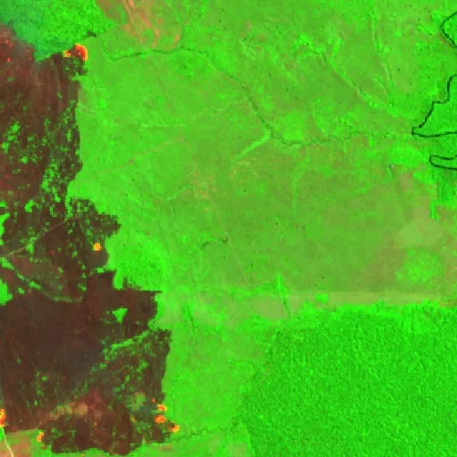 Incendio cerca de São Rafael — Sentinel-2 SWIR