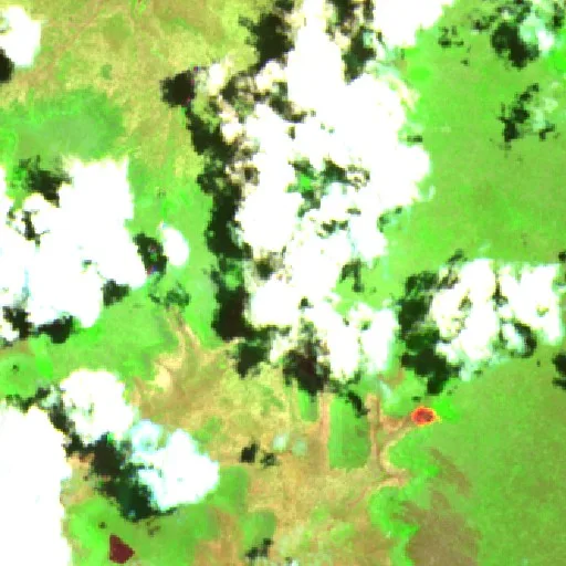 Wildfire near São Raimundo das Mangabeiras (Sep 27) — Sentinel-2 SWIR (fuego)