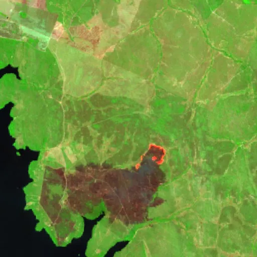 Incendio cerca de São Salvador do Tocantins (29 ago) — Sentinel-2 SWIR (fuego)