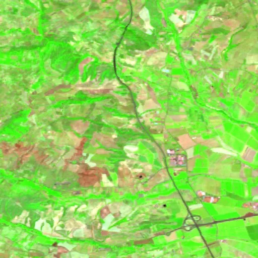 Wildfire near Saracena — Sentinel-2 SWIR (fuego)