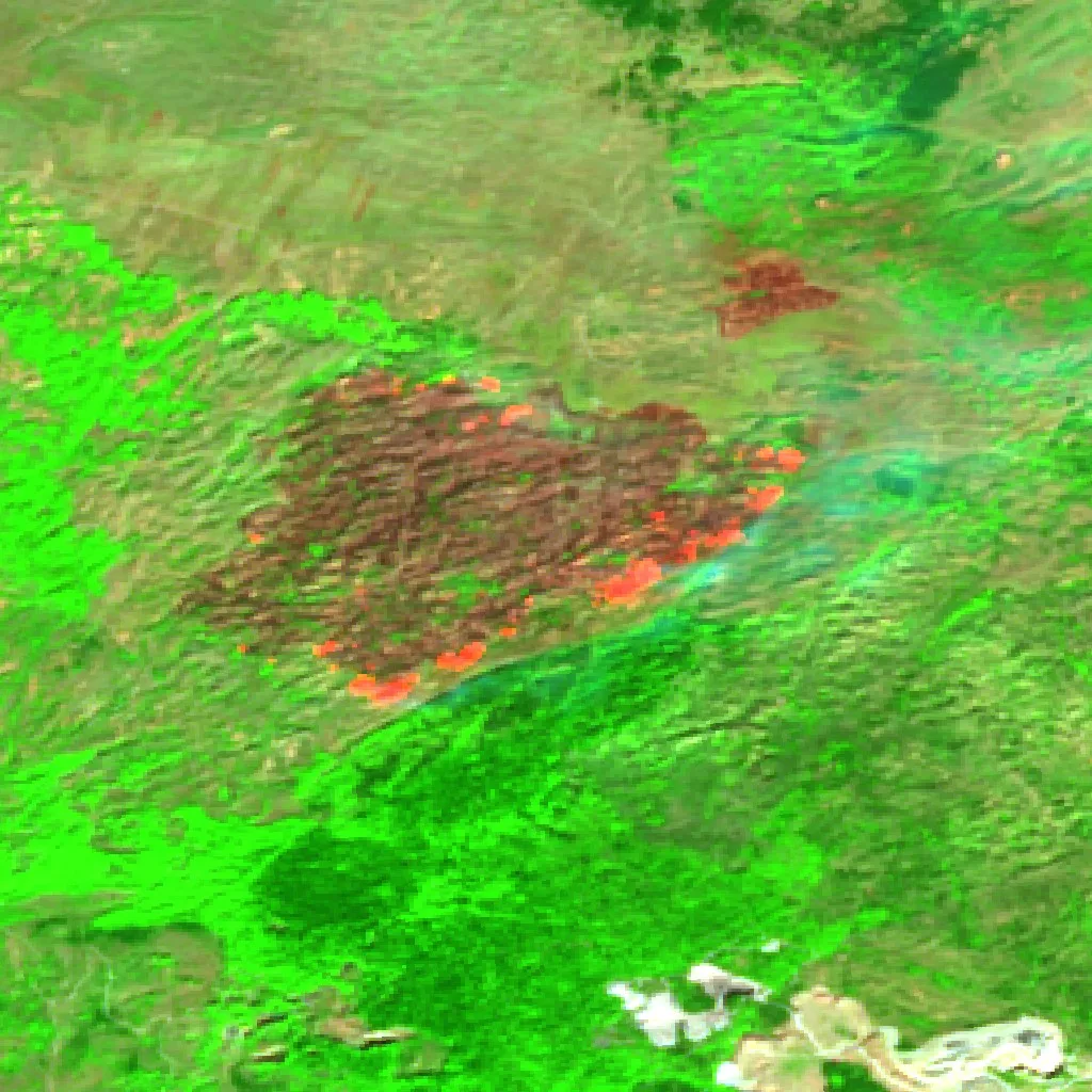Wildfire near Šavnik — Sentinel-2 SWIR (fuego)