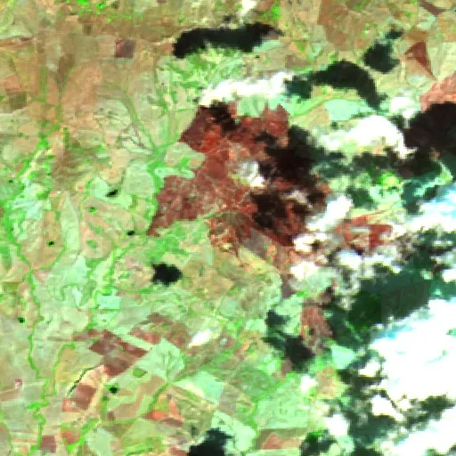 Wildfire near Sclafani Bagni — Sentinel-2 SWIR (fuego)