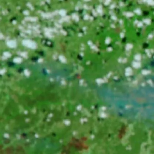 Incendio cerca de Sebastião Barros (9 oct) — NASA satellite