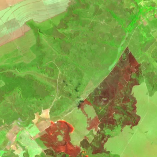 Wildfire near Sebastião Leal (Oct 5) — Sentinel-2 SWIR (fuego)