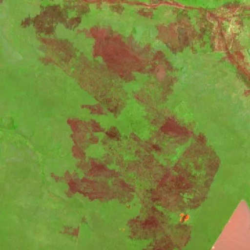 Incendio cerca de Sebastião Leal (29 ago) — Sentinel-2 SWIR