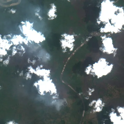Wildfire near Sebulu — Sentinel-2 true color