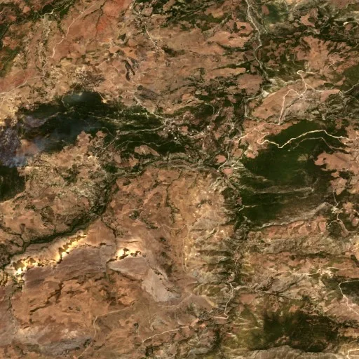 Incendio cerca de Sedrata — Sentinel-2 true color