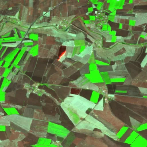 Wildfire near Şekerli — Sentinel-2 SWIR (fuego)