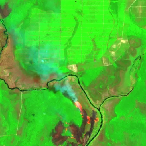 Incendio cerca de Semuda (19 sep · W) — Sentinel-2 SWIR (fuego)