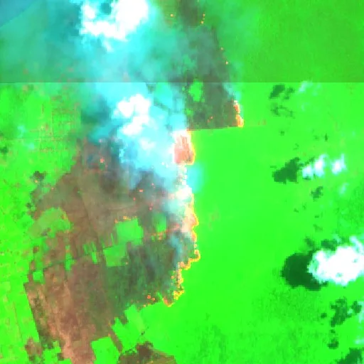 Wildfire near Semuda (Sep 19 · NE) — Sentinel-2 SWIR (fuego)