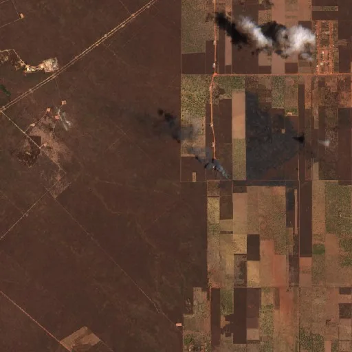 Wildfire near Serra do Mel — Sentinel-2 true color
