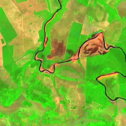 Wildfire near Serranópolis (Oct 20) — Sentinel-2 SWIR (fuego)