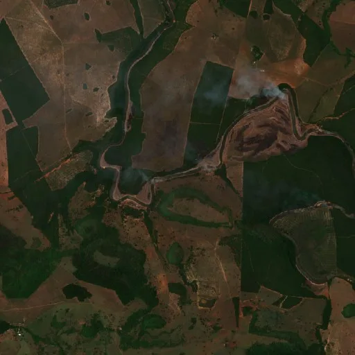 Wildfire near Serranópolis (Oct 20) — Sentinel-2 true color
