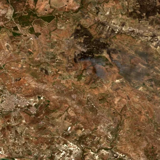 Incendio cerca de Siculiana — Sentinel-2 true color