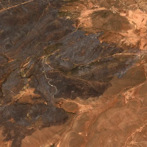 Wildfire near Sidi Djillali — Sentinel-2 true color