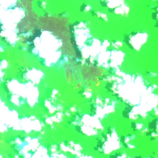 Incendio cerca de Simpang — Sentinel-2 SWIR (fuego)