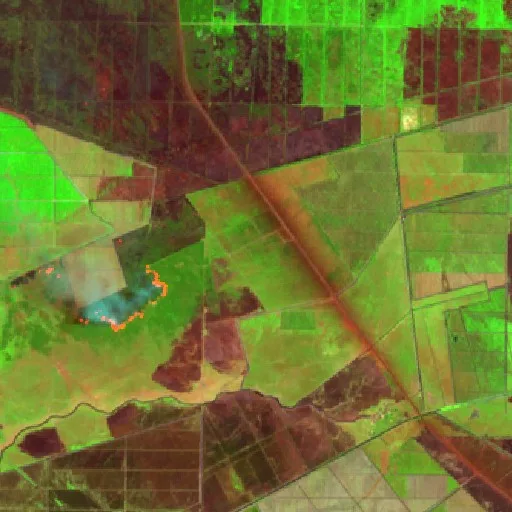 Wildfire near Simpangempat — Sentinel-2 SWIR (fuego)