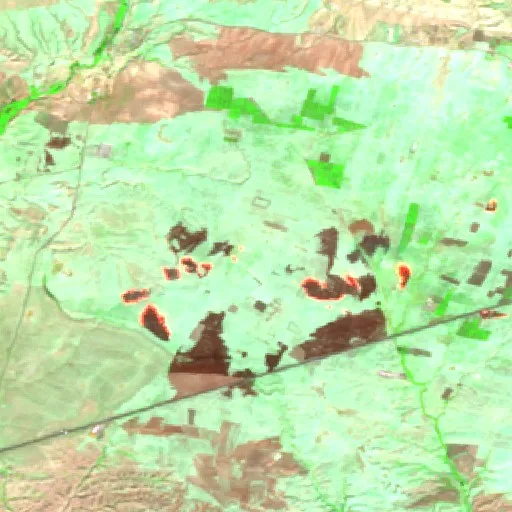 Wildfire near Sīnah — Sentinel-2 SWIR (fuego)