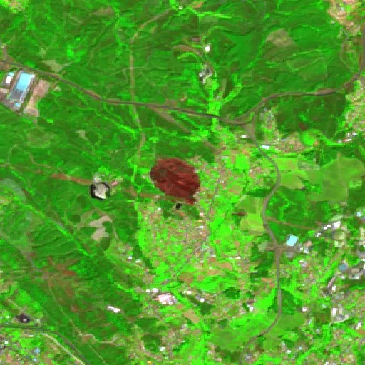 Wildfire near Sobrado — Sentinel-2 SWIR (fuego)