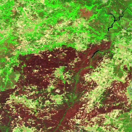 Wildfire near Sonim e Barreiros — Sentinel-2 SWIR (fuego)