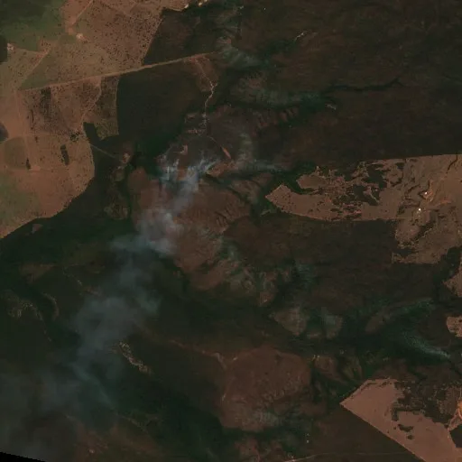Wildfire near Sonora — Sentinel-2 true color