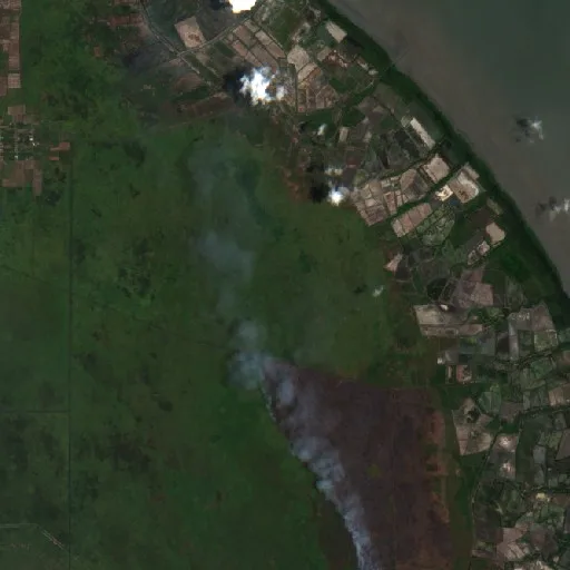 Wildfire near Sungaibali — Sentinel-2 true color
