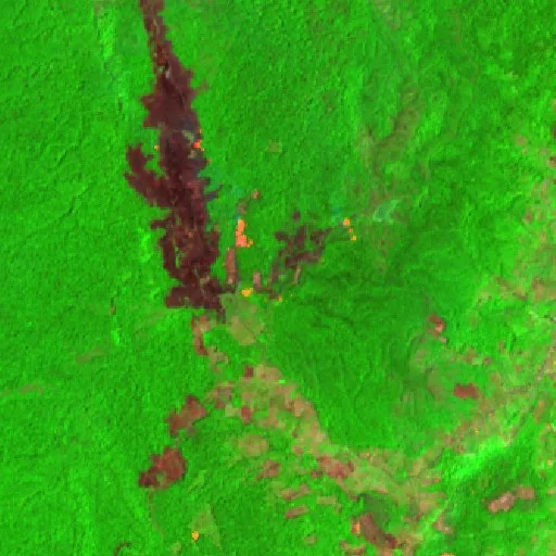 Incendio cerca de Tagolu (19 oct · NE) — Sentinel-2 SWIR (fuego)