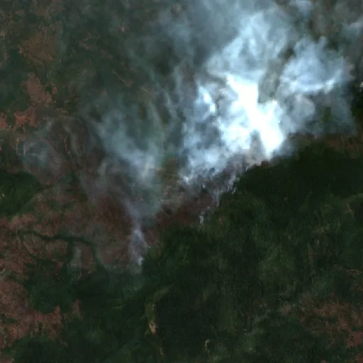 Incendio cerca de Tagolu — Sentinel-2 true color